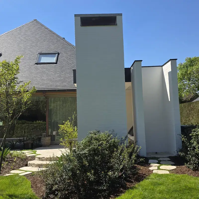 Geschilderde schouw en gevel, tuinzijde